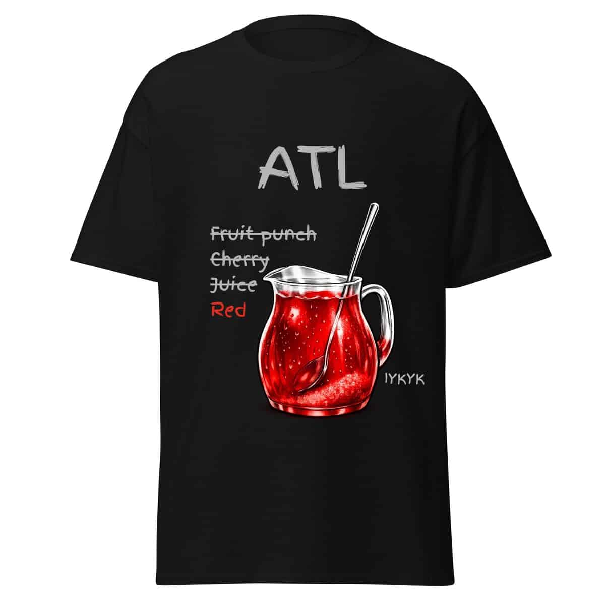 Vibrant red fruit punch graphic on a black T-shirt, perfect for Cousins Dozens enthusiasts and casua.
